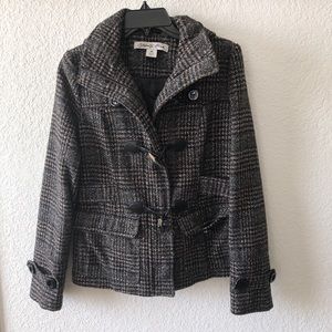 Winter Pea Coat, Zip-Up w/Button Closure & Hood